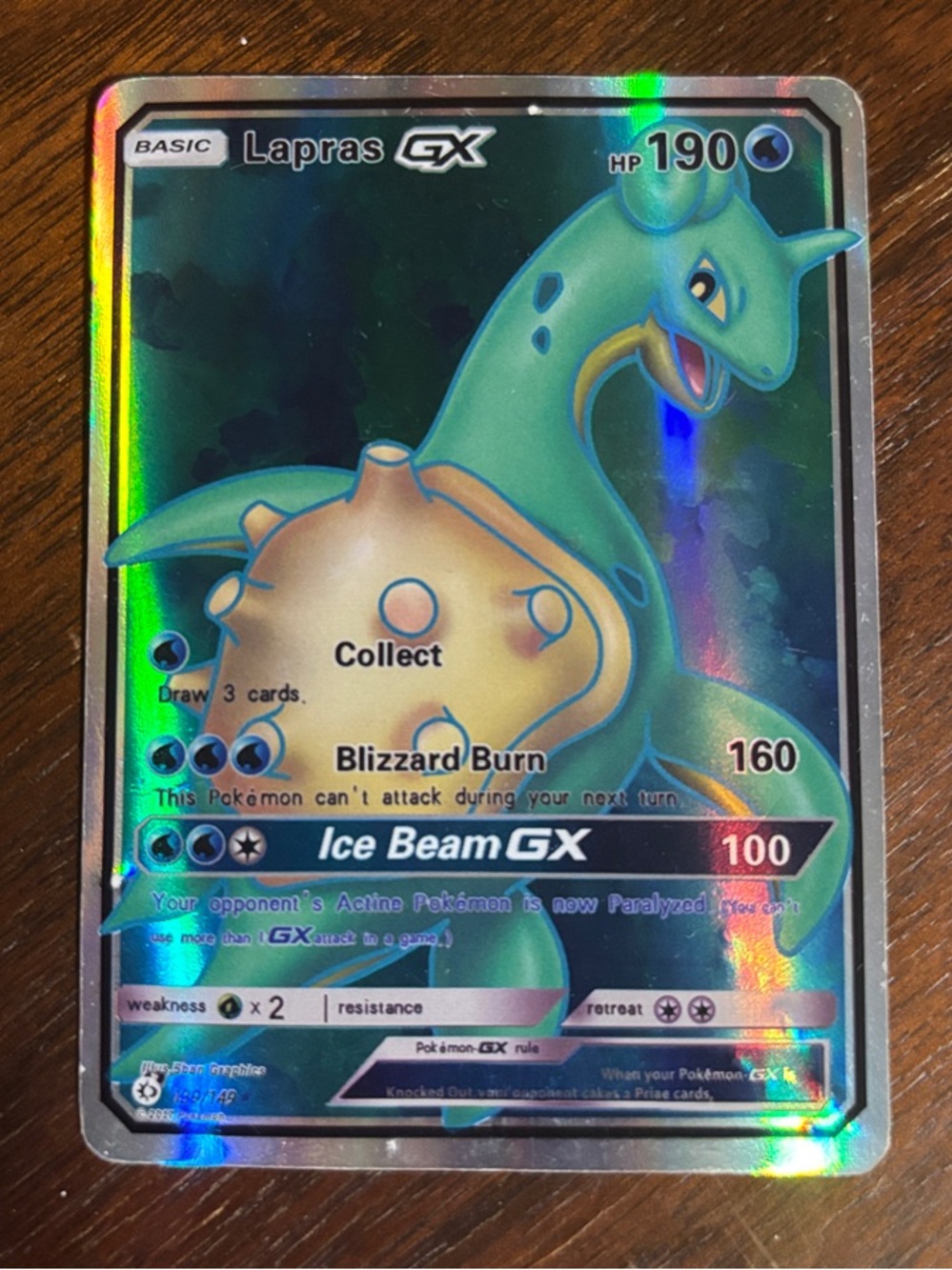 Pokemon Sun & Moon Base Set Lapras GX (Full Art)